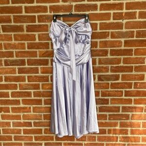 Vintage purple strapless midi dress